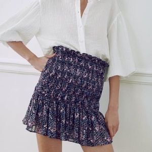 Zara printed mini skirt
